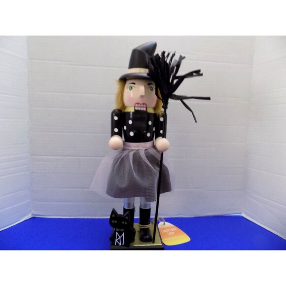 NEW Halloween Witch Nutcracker Candy Corn Lane Pink Skirt Halloween Decor - Picture 1 of 7